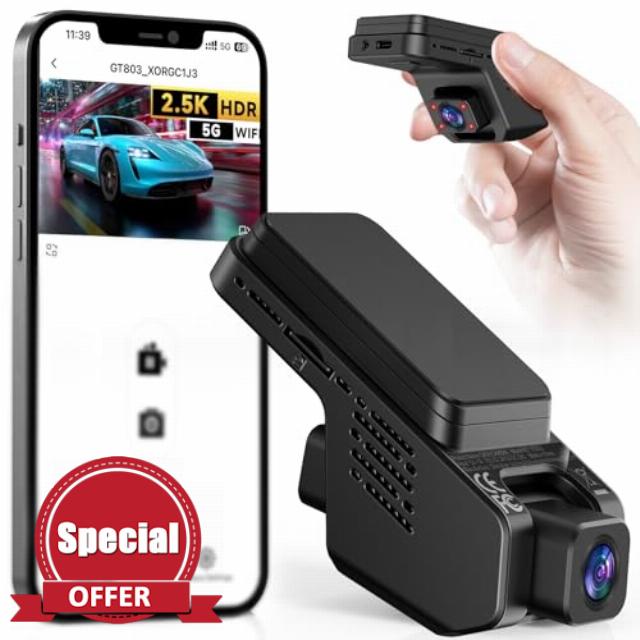 Veement Dash Cam Front and Inside 2.5K+1080P Mini Camera for Cars