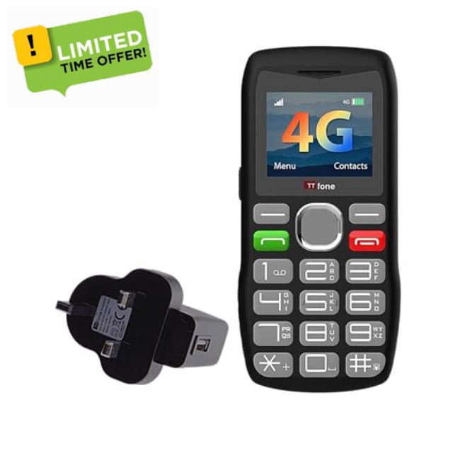 TTfone TT890 4G Senior Phone – Easy to Use Big Button Mobile Phone with Emergency Assistance Button