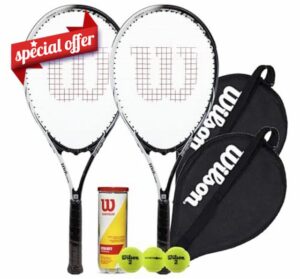 Wilson Tour Slam 50/50 Black-White Tennis Racket Twin Set 2025