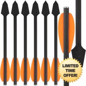 HUNTSPM 6.3" Carbon Pistol Crossbow Bolts Mini Crossbow Arrows With Braodhead Tips Hunting Arrows For 50-110lbs Pistol Crossbow Hunting Target Practice