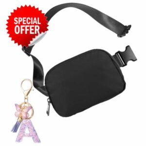 Fanny Pack for Women Men Cross Body Bumbags Small Bum Waist Bag Ladies Crossbody Belt Purse Trendy Hip Pouch for Running Workout Traveling(Black Bumbag for A)