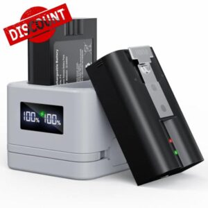 Quick Release Battery for Ring - 2 Pack with White LED Digital Charger Station