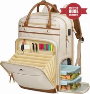 MATEIN Work Backpack with Lunch Compartment Detachable