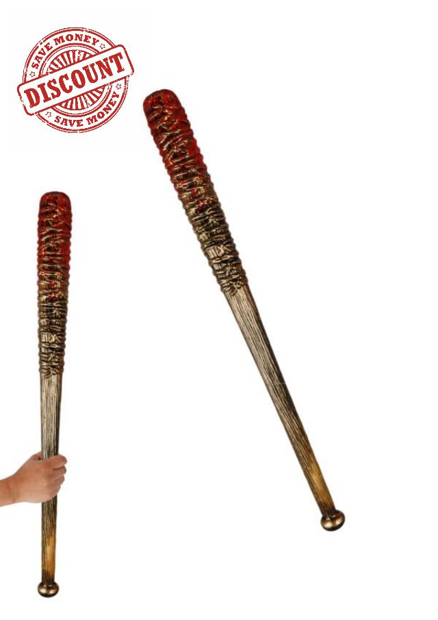 Pack of 12 Halloween Bloody Baseball Bats with Barbed Wire – Scary Horror Prop Weapons for Adults & Teens – Fake Blood Splattered Costume Accessories for Fancy Dress