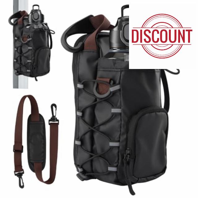 Magnetic Gym Bag Water Bottle Carrier Holder with Phone Pockets & Shoulder Strap for Men Women