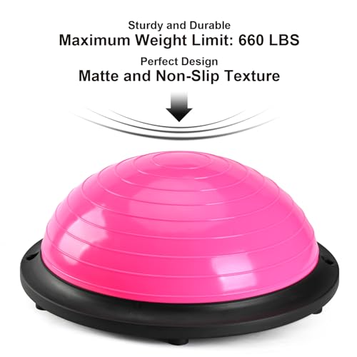 Half Yoga Exercise Ball with Resistance Bands and Foot Pump