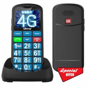 Tosaju 4G Feature Phone Unlocked Senior Mobile Phone Big Button Phone for Elderly Simple Basic Unlocked Sim Free Easy to Use Feature Mobile Phone LCD Display SOS Button 1000 mAh Battery