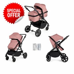 Ickle Bubba Comet 2 in 1 Pushchair (Dusky Pink) Suitable from Birth to 22kg (Approx. 4 Years)