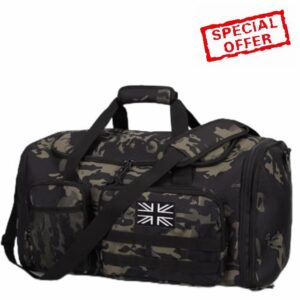 Tactical Duffle Bag for Travel Expandable 52L Large Duffle Bag for Men Gym Duffel with Wet Pocket Multi-Functional Carry On Bags Weekender Overnight Bag Organizer Duffel Bag for Travel