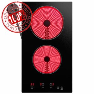 Plug in Electric Ceramic Hob - 30cm 2 Ring Electric Hob 2900W