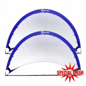 Onini 6 Foot Pop Up Football Goals Blue - Portable Training Soccer Net with Target and Bag - Ideal for Kids
