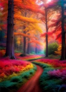 Colorful Woods Paint by Number for Adults