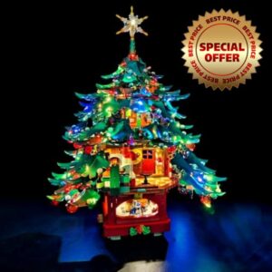 Light Kit Compatible with Lego Family Christmas Tree Decoration(Model NOT Included) - Creative Lighting for Lego 41843 Building Se