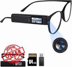 SONGYUKA 2.7K Ultra-Light Head Mounted Sports Camera - 21g Glasses-Compatible Action Cam with Hands-Free POV & Lossless Audio for Travelers/Business (BLACK64)