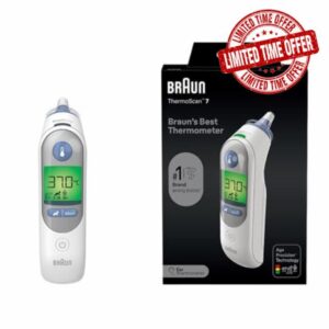 Braun ThermoScan 7 Ear thermometer - Age Precision Technology - Colour-coded Digital Display - Baby and Infant Friendly - #1 Brand among doctors(1)