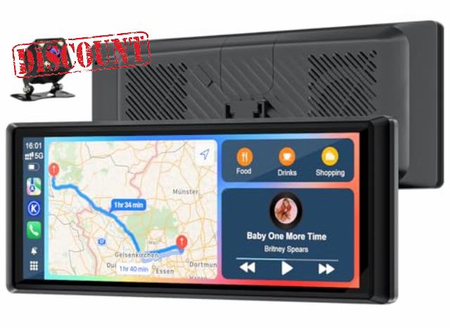8.1" Wireless Portable Car Play Screen for Apple Carplay & Android Auto