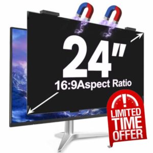 GUDTEKE Magnetic 24 Inch Privacy Screen for Computer Monitor 16:9 Aspect Ratio
