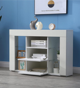 Dripex High Gloss TV Cabinet Stand, 150cm Modern TV Unit with LED light Entertainment Unit Cupboa...