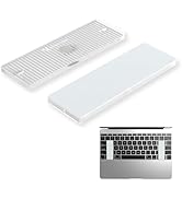 Multiple views of a black laptop or device component with textured surface and keyboard section visible.