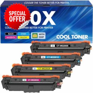 220X 220A Toner Compatible for HP 220X Toner Color Laserjet Pro MFP 4302dw 4302fdw 4202dw 4202dn 4302fdn Black Cyan Yellow Magenta