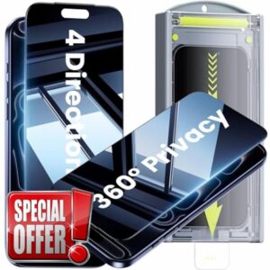 WSKEN for iPhone 17 Pro Max Privacy Screen Protector - [360°Anti Spy][Auto Dust-Elimination]Case Friendly Tempered Glass 9H+ Hardness Easy Installation