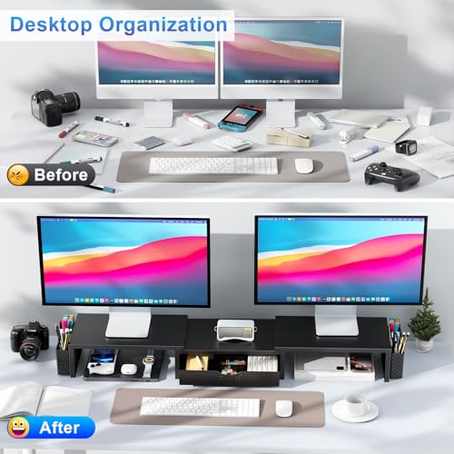 Metal Desk Accessories with Drawer and 2 Pen Holder