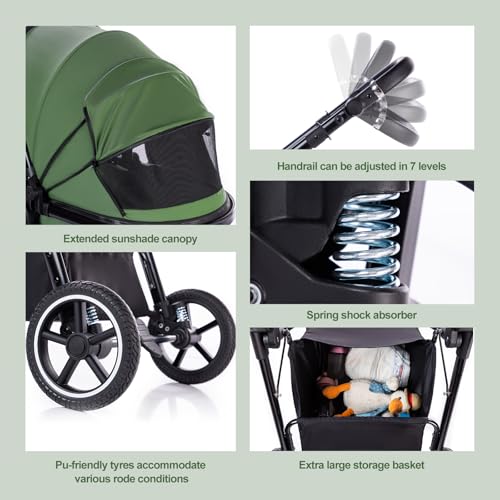 Pushchair with Height Adjustable Handle