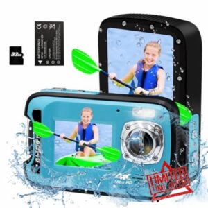 Underwater Camera 17FT 4K 48MP Waterproof Camera for Snorkeling,Dual Screen Auto Focus Digital Camera with 32GB Card