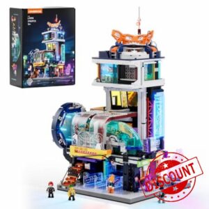 Lumibricks Cyberpunk Floating Train Station Lighting Building Blocks Set – 2760 Pieces