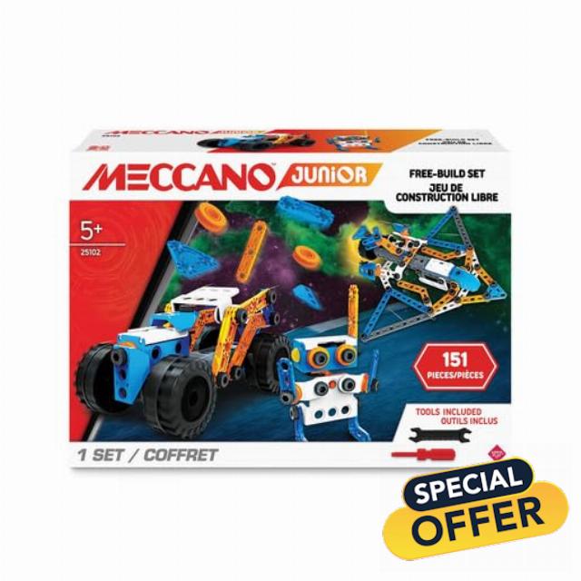 MECCANO Junior Free-Build Set Construction Set For Children From 5 Years STEM Toys For Kids Construction Toy Gift Build It DYI Kid Free Building Boys And Girls