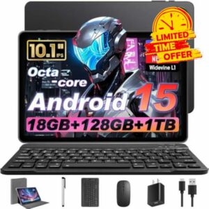Raemond Android 15 Tablet 10 Inch with Keyboard Mouse