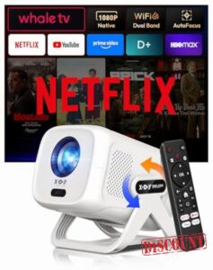 Xgody Netflix Certified Projector Native 1080P 4K Supported 450ANSI