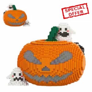 PUPULU Halloween Hocus Pocus Pumpkin Storage Micro Building Blocks Set(4500Pieces) Halloween Candy Jar Festival Surprises Building Blocks Gift for Adul