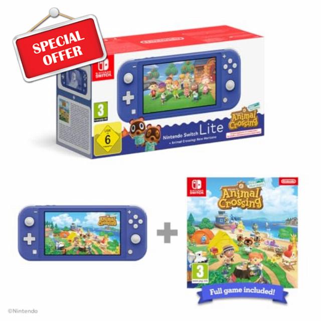 Nintendo Switch Lite (Blue) + Animal Crossing New Horizons