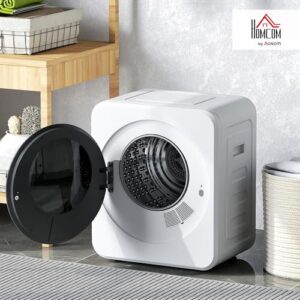 800W Compact Freestanding Front Tumble Dryer with Stainless Steel Tub and Customisable Timer