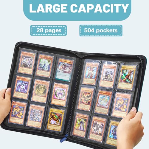 PU Leather Card Binder Folder Storage Organizer for Kids Adult Birthday Gifts (504Pockets)