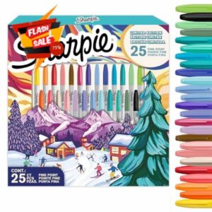Sharpie Permanent Marker Set | Limited Edition Holiday Colour Assortment | Fine Point | 25 Marker Pens