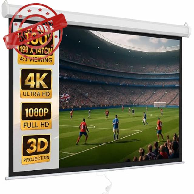 100 inch Pull Down Projector Screen 4:3 Retractable