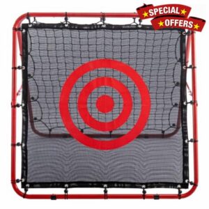 Football Nets Football Rebounder Net 100x100cm – Double-Sided Adjustable Kickback Target Rebound Net for Training – Foldable Portable Rebounder Football Equipment for Kids & Adults