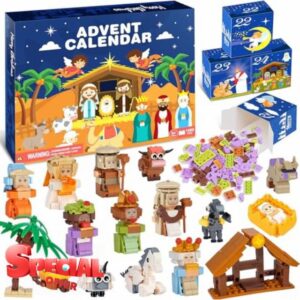 2025 Christmas Advent Calendar - 24 Days Nativity Scene Set Building Blocks Christmas Countdown