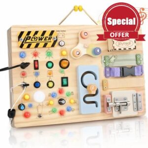 Joyreal Wooden Busy Board for Toddlers