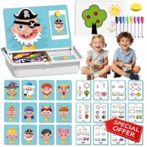 Magnetic Puzzles Face Dress Up Travel Game Double Side Preschool Educational Learning Toy for Kids