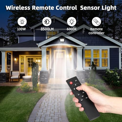 IP66 Waterproof Motion Sensor Outdoor Wall Light with Remote Control for Garden