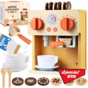 GAGAKU Wooden Coffee Machine Toy for Kids