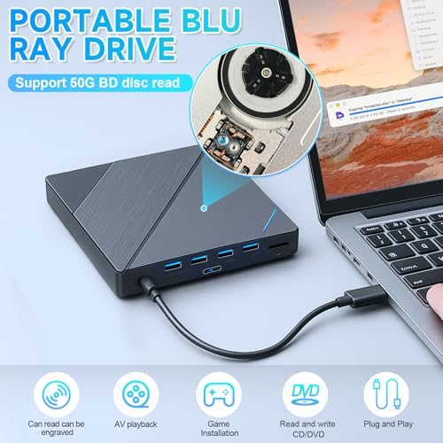 Support 100G BD DVD CD External Blu ray Player