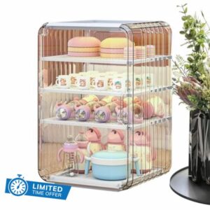 lisutupode Vertical Dustproof Baby Bottles Holder with Cover 39.5x25x24cm Multi Layer Vertical Nursing Bottle Organizer Drainer for Bathroom