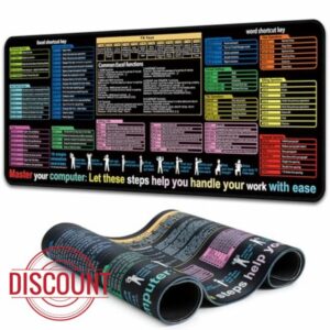 Simpkeely Excel Word Shortcut Key Mouse Pad - Large Waterproof Gaming Non-Slip Vibrant Multi-Functional Design with Excel