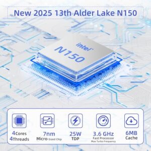 Mini Desktop Computer Support Triple-Screen 4K@60Hz Display/2X HDMI/DP/USB/Dual WiFi/BT5/LAN for Home/Office