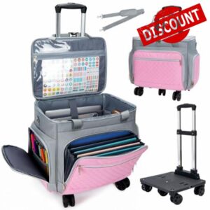 2025 Rolling Teacher Tote Bag with Accordion File Organizer