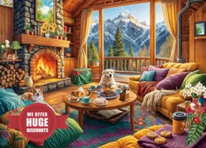 Puzzles 1000 Pieces for Adults jigsaw puzzles for adults-Alpine Cabin Retreat-1000 Piece Puzzle Classic Educational Games Beautiful Decoration Puzzle